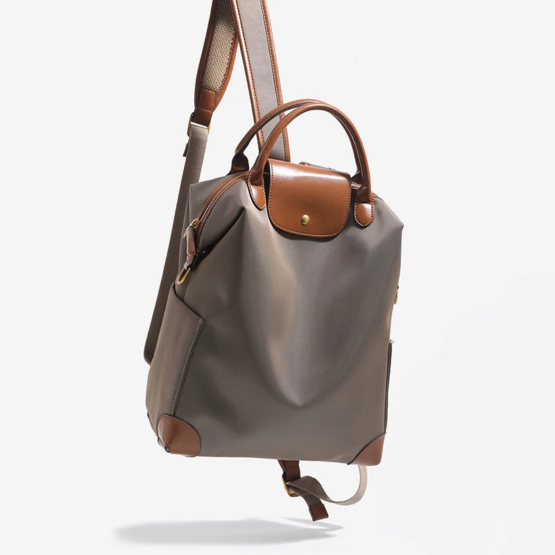 Sac à dos femme bordure cuir bretelles réglables spacieux