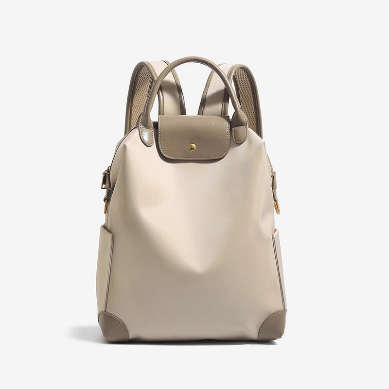 Sac à dos femme bordure cuir bretelles réglables spacieux