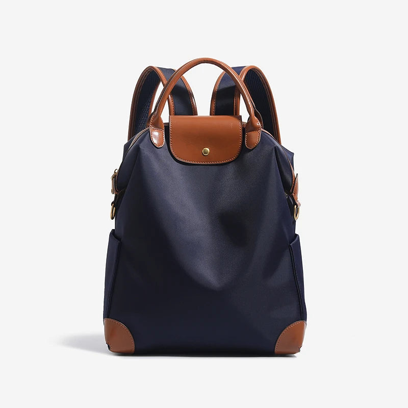 Sac à dos femme bordure cuir bretelles réglables spacieux