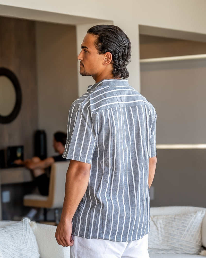 Polo marinheiro para homem, mangas curtas, casual