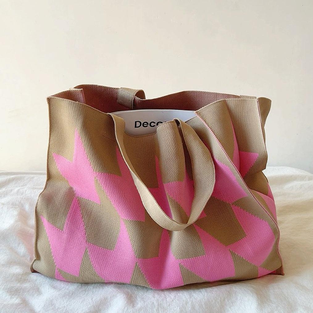 Shopper táska geometriai mintával, női, hétköznapi, tágas