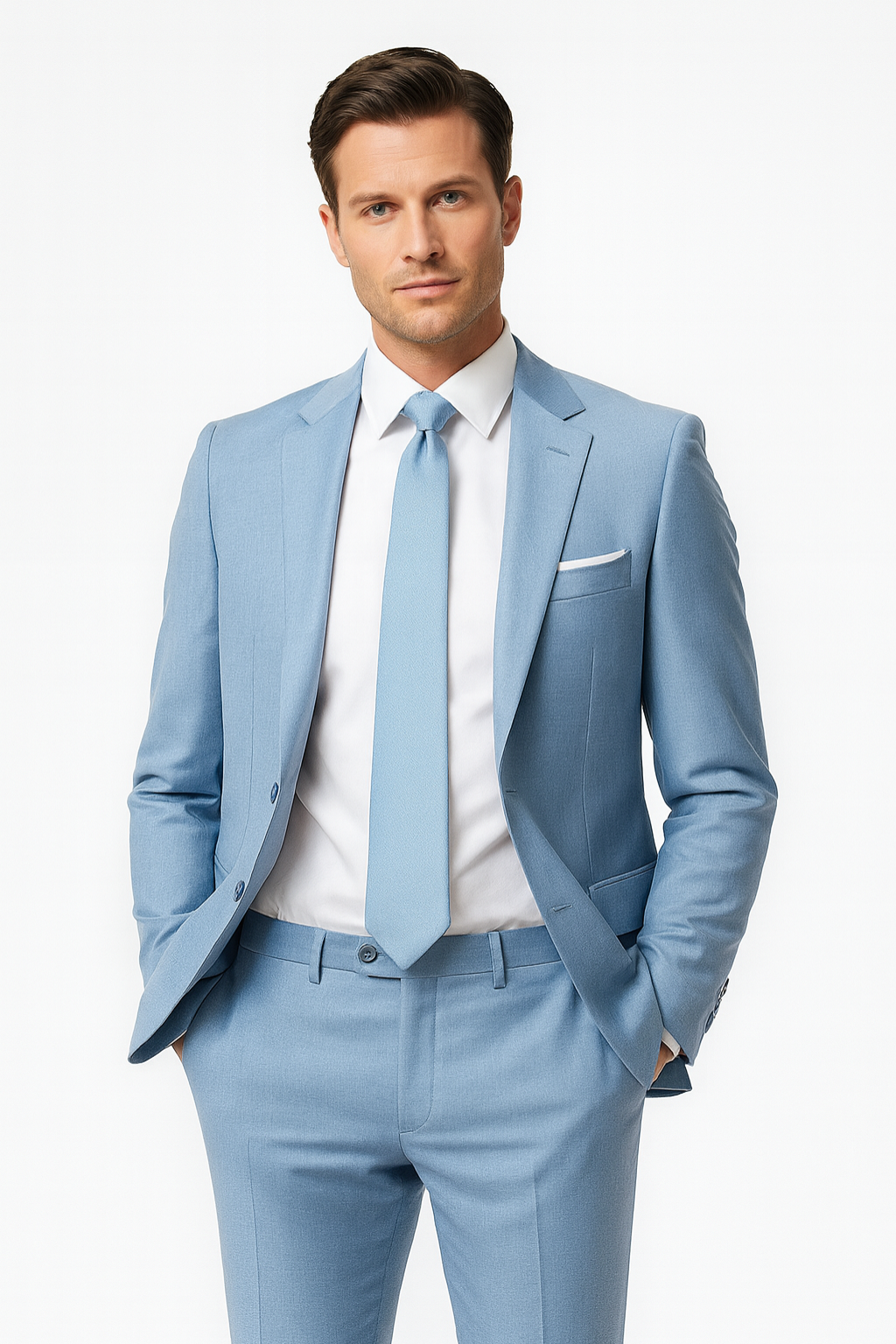 Slim Fit Colbert en Broek Set Heren Zomer