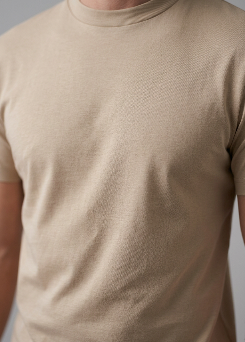 Slim fit T-shirt med rund hals til mænd