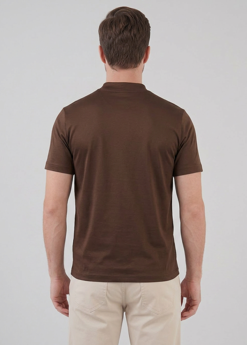 Slim fit T-shirt med rund hals til mænd