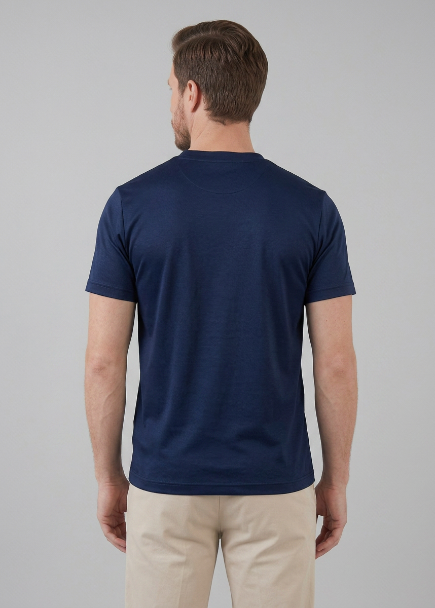 Slim fit T-shirt med rund hals til mænd