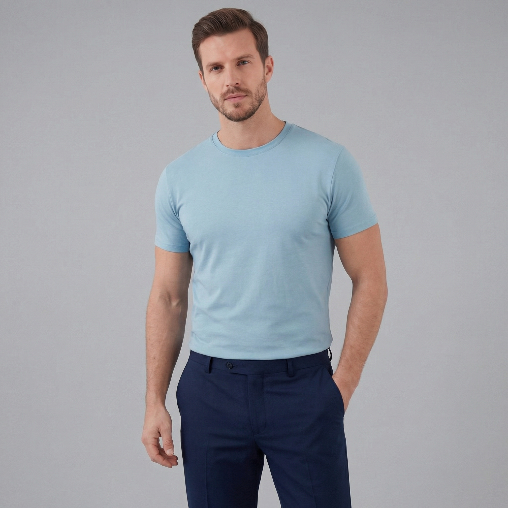T-Shirt Slim Fit Homem Casual