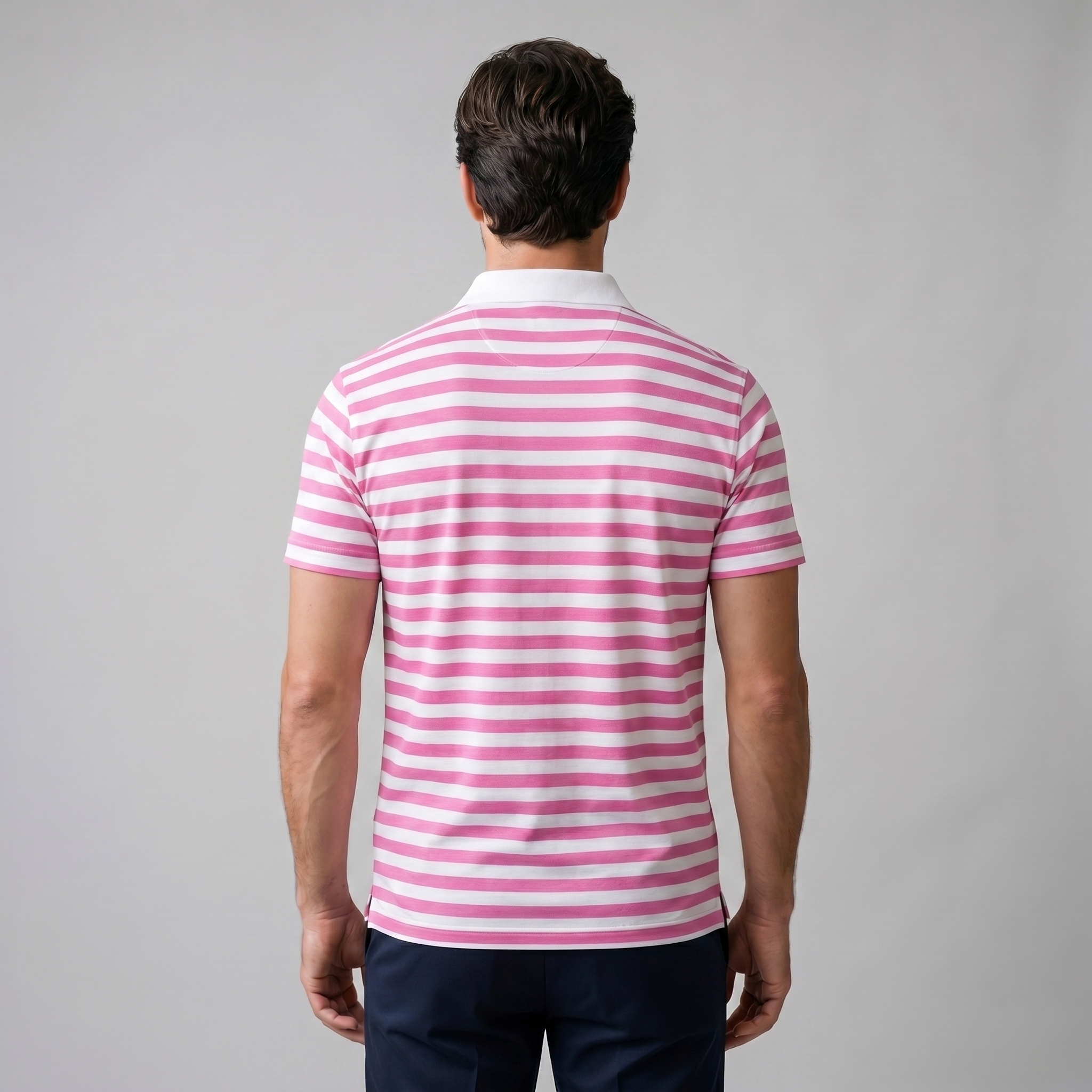 Polo Smart Casual Homem Manga Curta Listrado