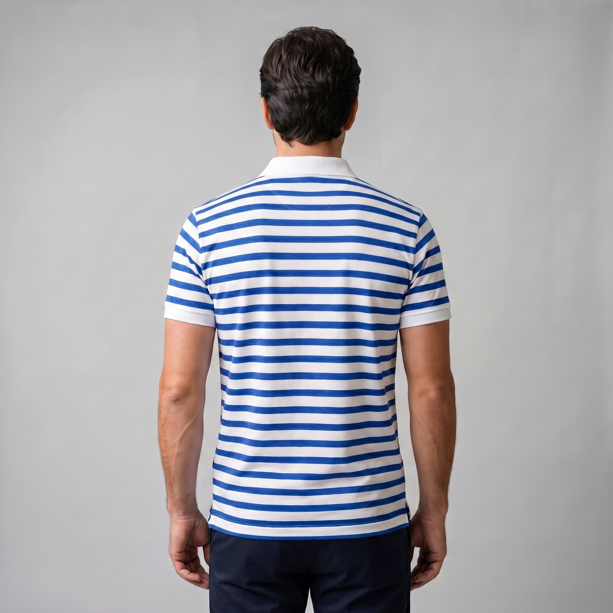 Polo Smart Casual Homem Manga Curta Listrado