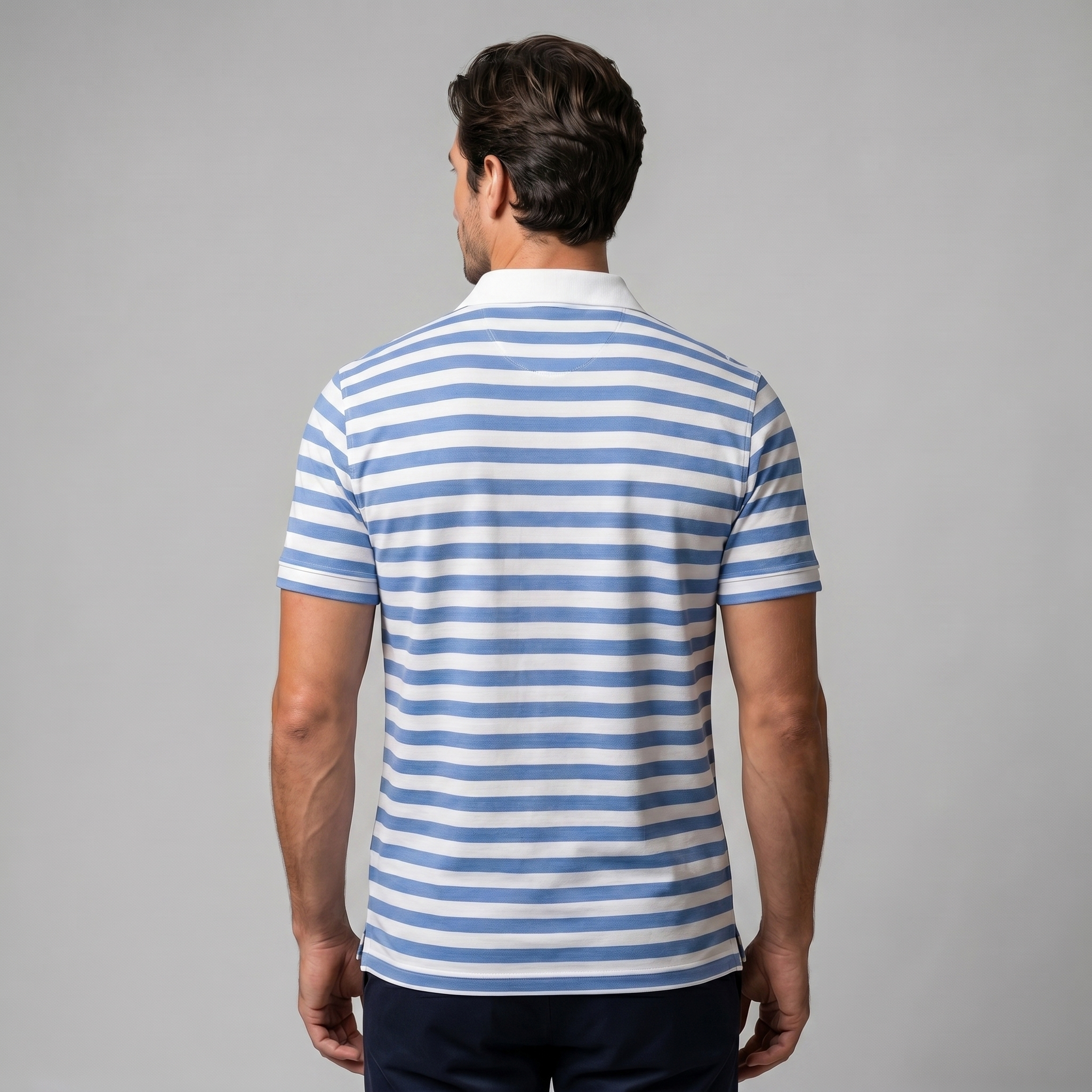 Polo Smart Casual Homem Manga Curta Listrado