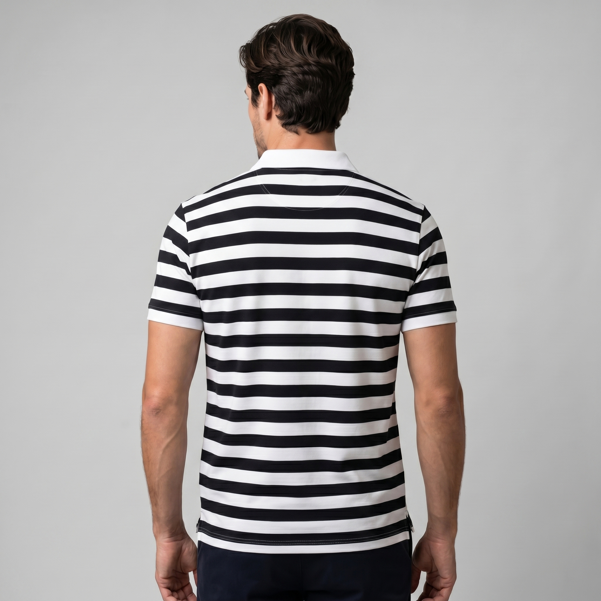 Polo Smart Casual Homem Manga Curta Listrado