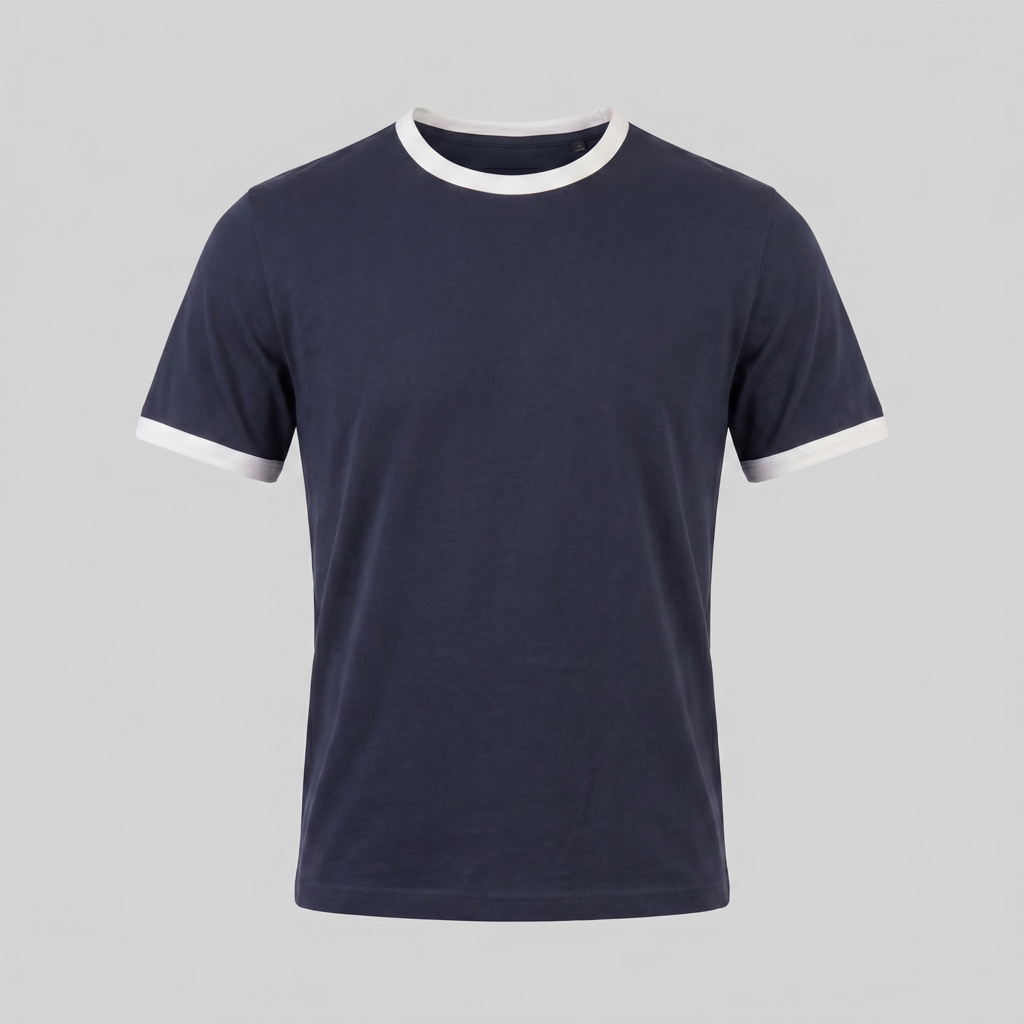 T-Shirt Smart Casual Homem Acabamento Contrastante Gola Redonda