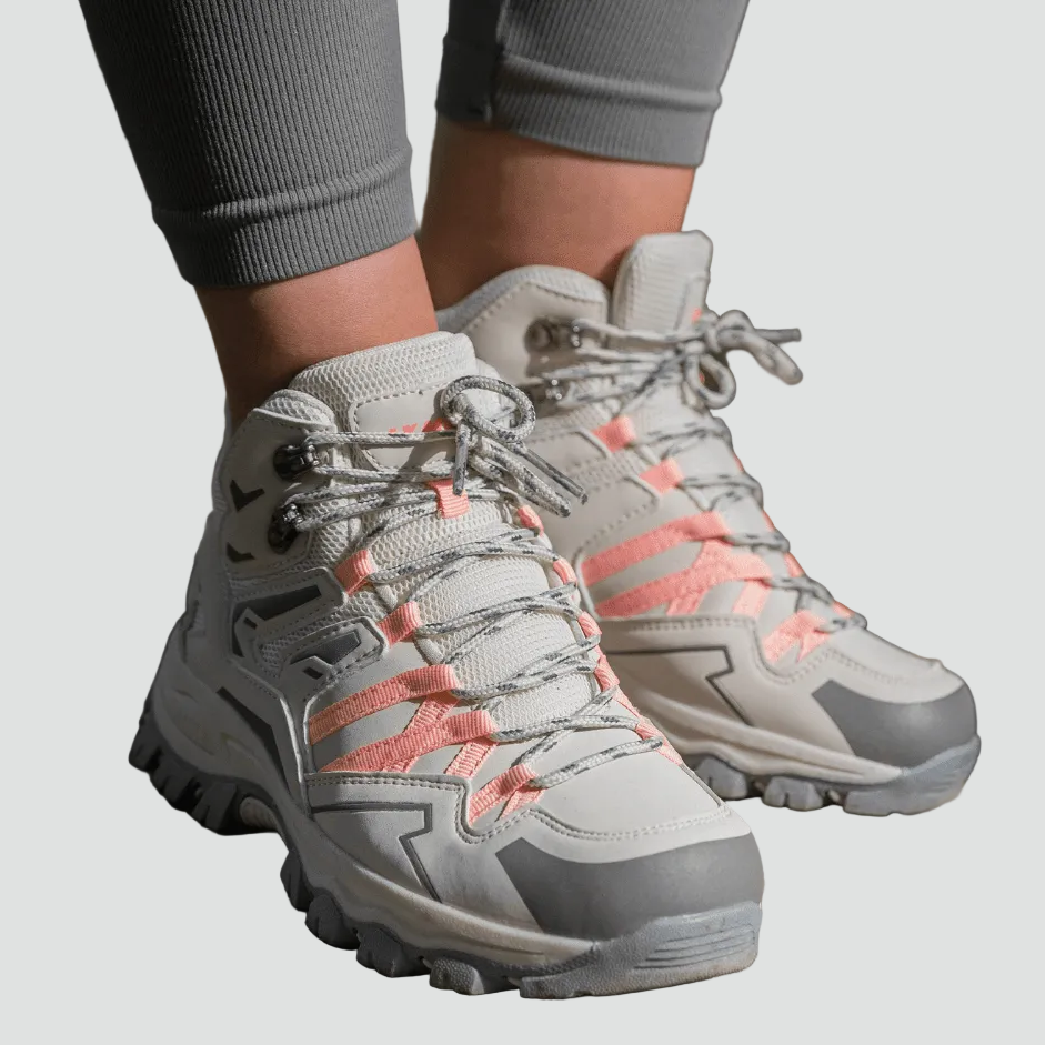Dames Hoge Wandelschoenen Met Veters En Grip Zoo
