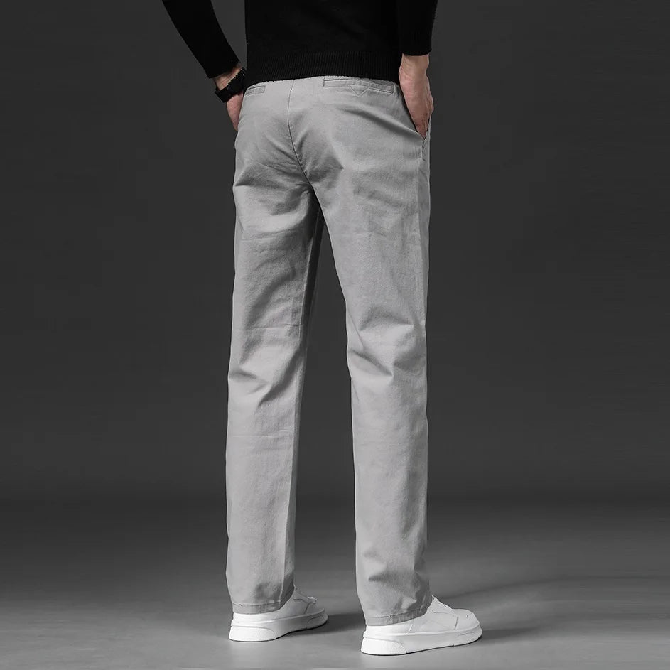 Stretch Chino Men Slim Fit Casual Elastic Waist