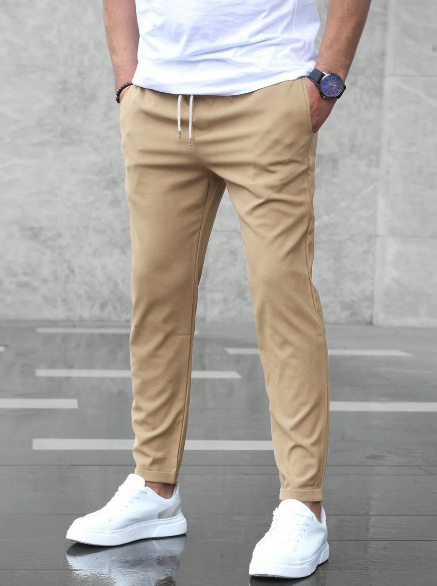 Pantalón stretch cómodo para hombre, ajuste regular, casual
