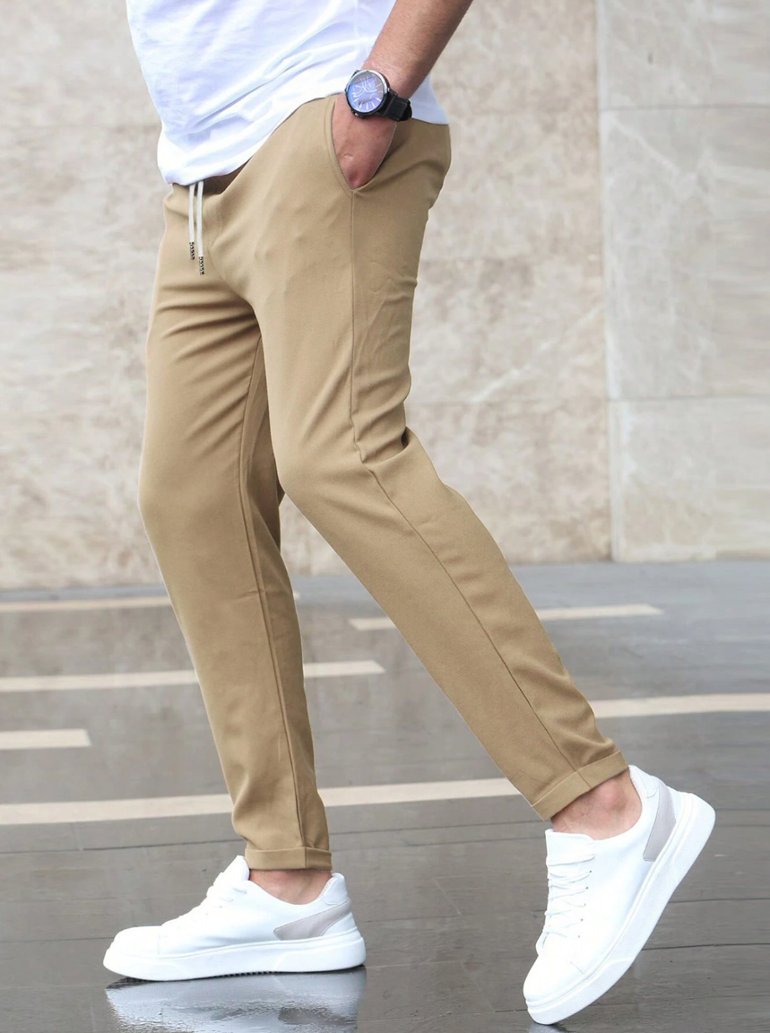 Pantalón stretch cómodo para hombre, ajuste regular, casual