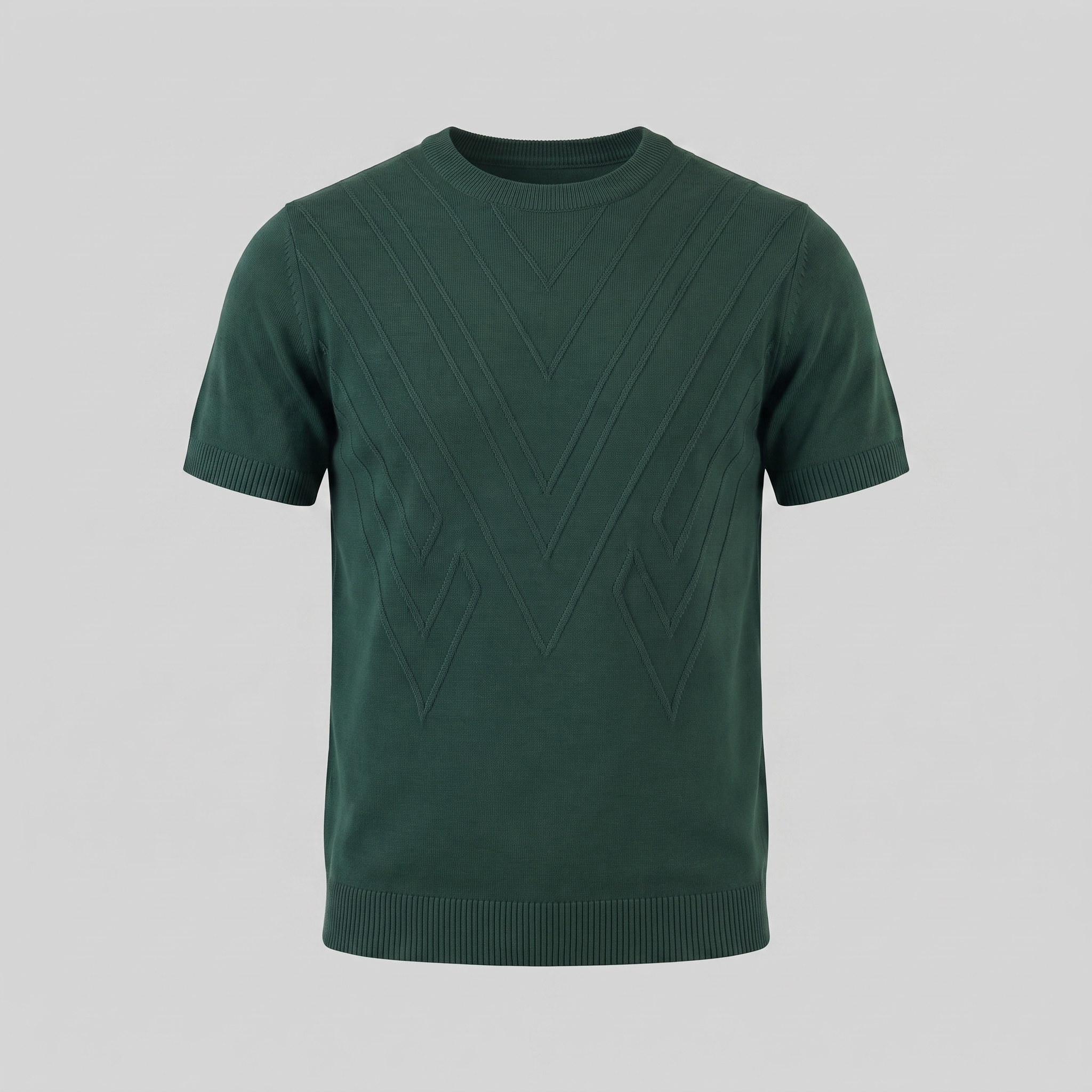 T-Shirt Homem Manga Comprida Casual Textura Gola Redonda