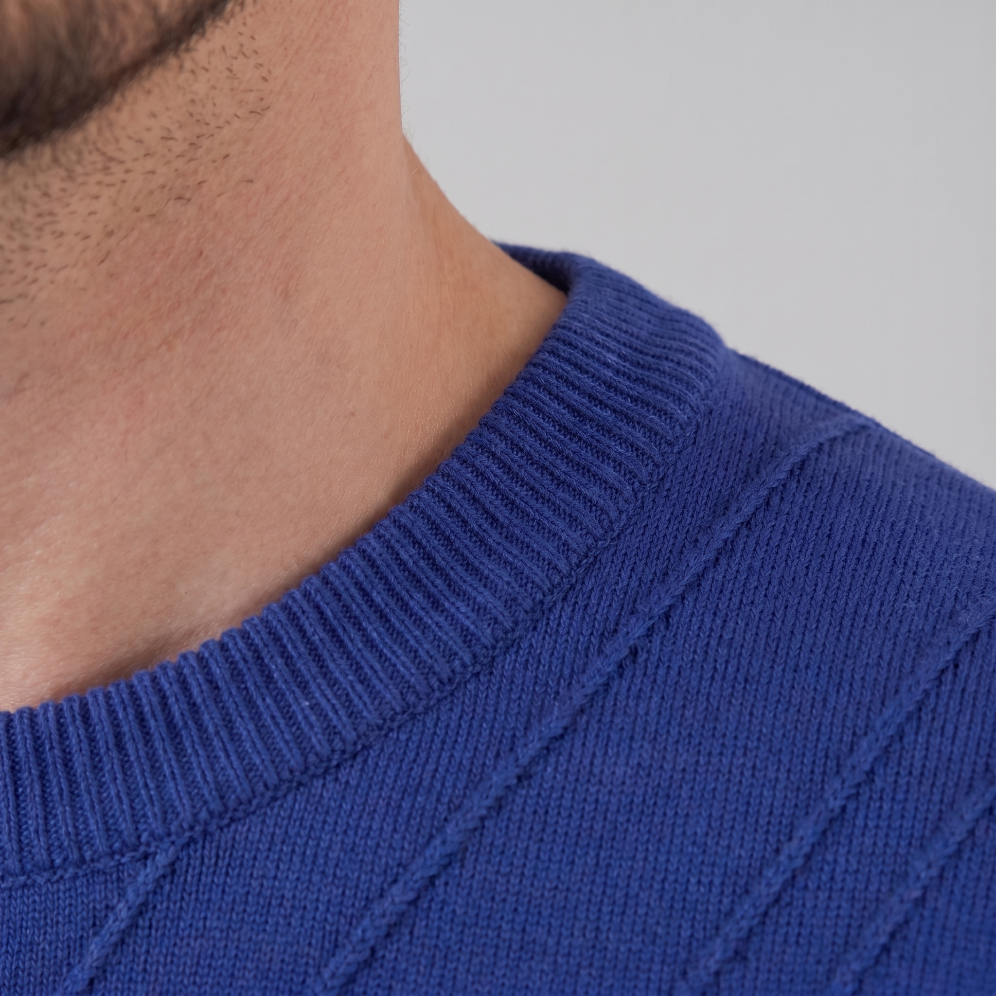 T-Shirt Homem Manga Comprida Casual Textura Gola Redonda