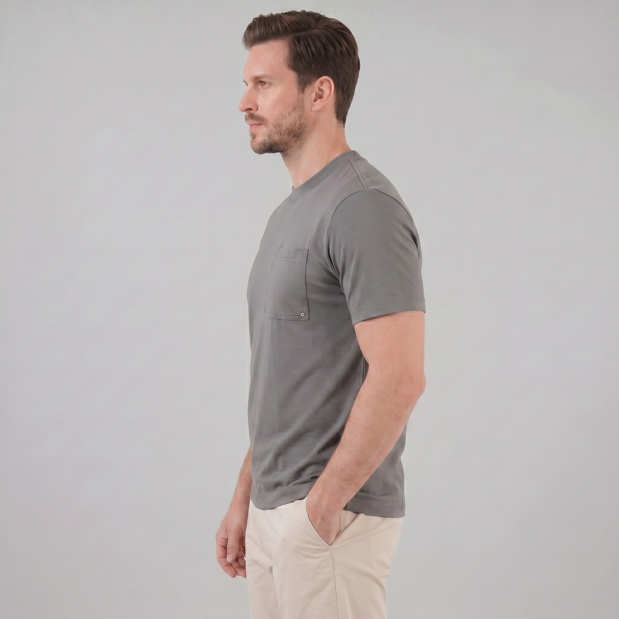 T-Shirt Herre Relaxed Fit Bryststak Casual