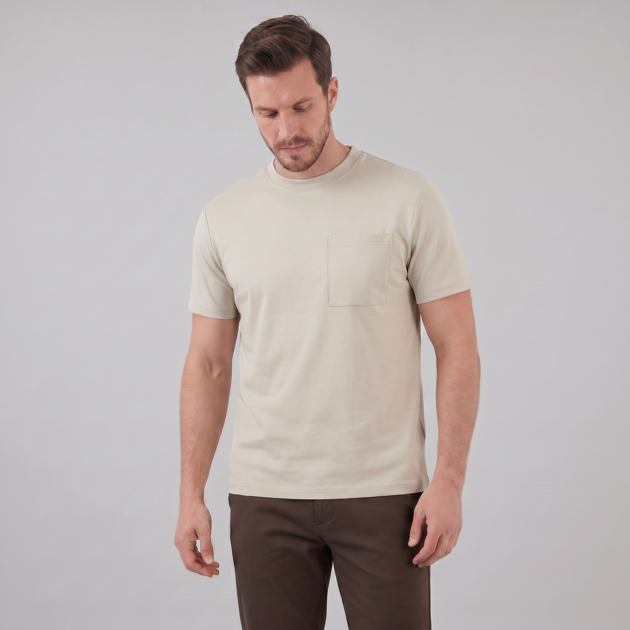 T-Shirt Herre Relaxed Fit Bryststak Casual