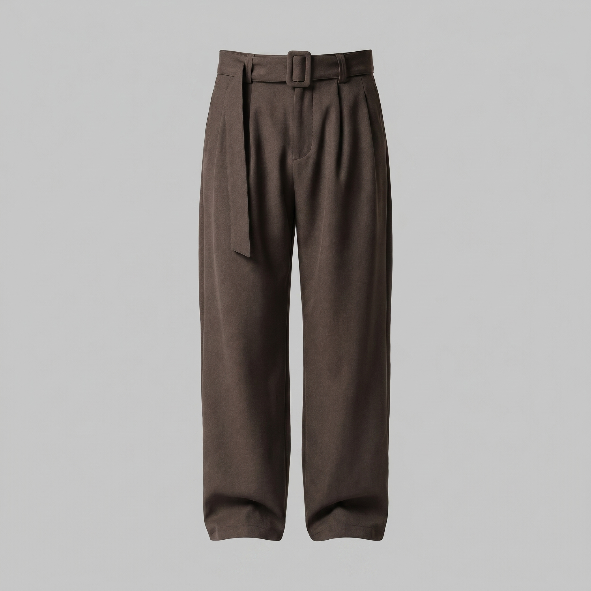 Pantalones a medida para hombre de pierna ancha con cinturón y cintura elástica
