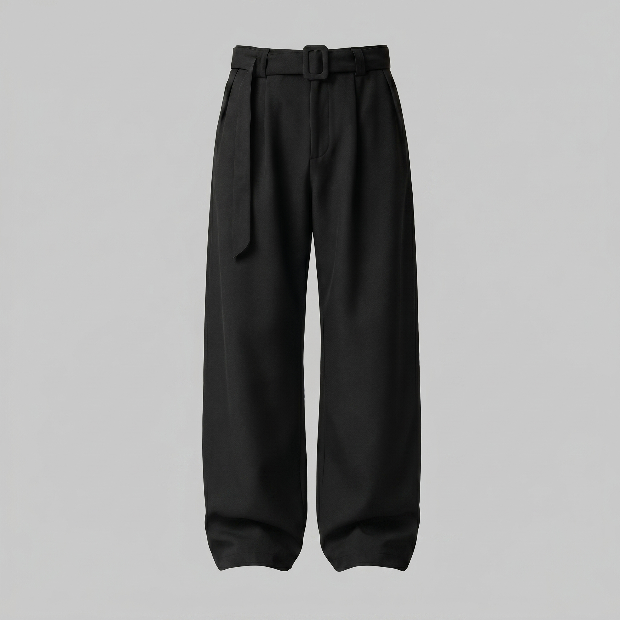 Pantalones a medida para hombre de pierna ancha con cinturón y cintura elástica