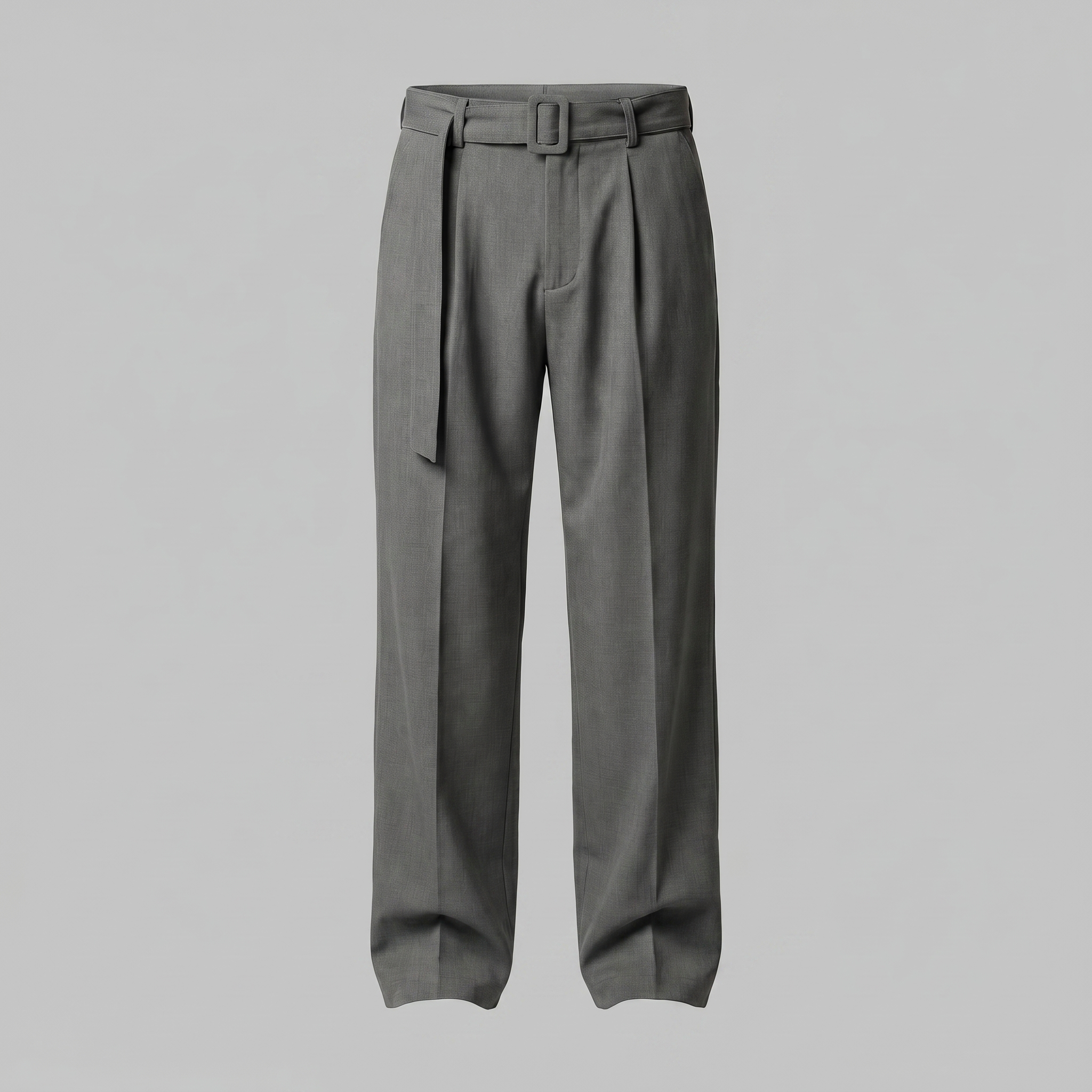 Pantalones a medida para hombre de pierna ancha con cinturón y cintura elástica