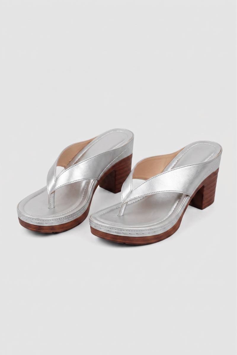 Teenslippers damskie na platformie z obcasem, casualowe, letnie