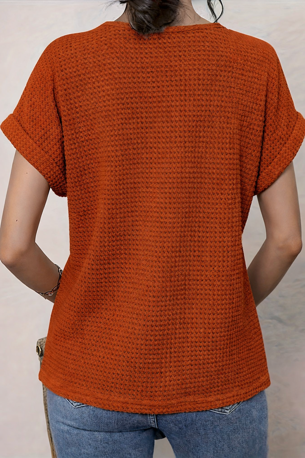Top til kvinder Rund hals Blonde Elegant Casual Komfortabel Daglig