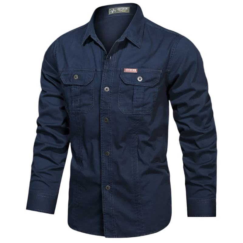 Pánská cargo overshirt taktická outdoorová košile s dlouhým rukávem