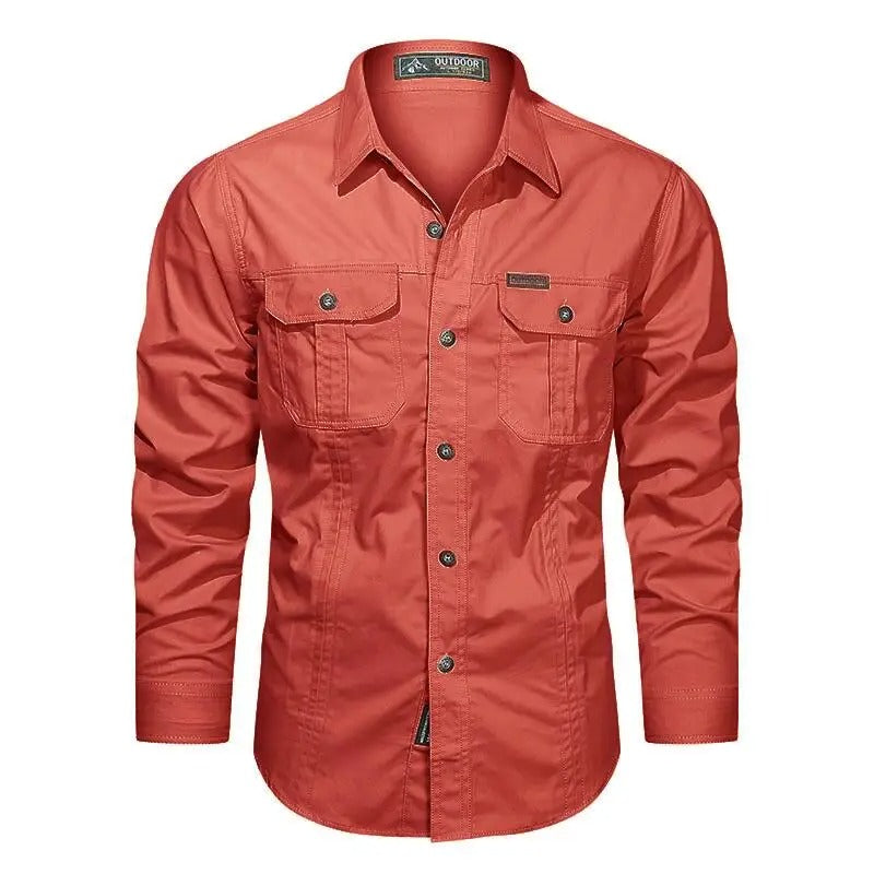 Pánská cargo overshirt taktická outdoorová košile s dlouhým rukávem