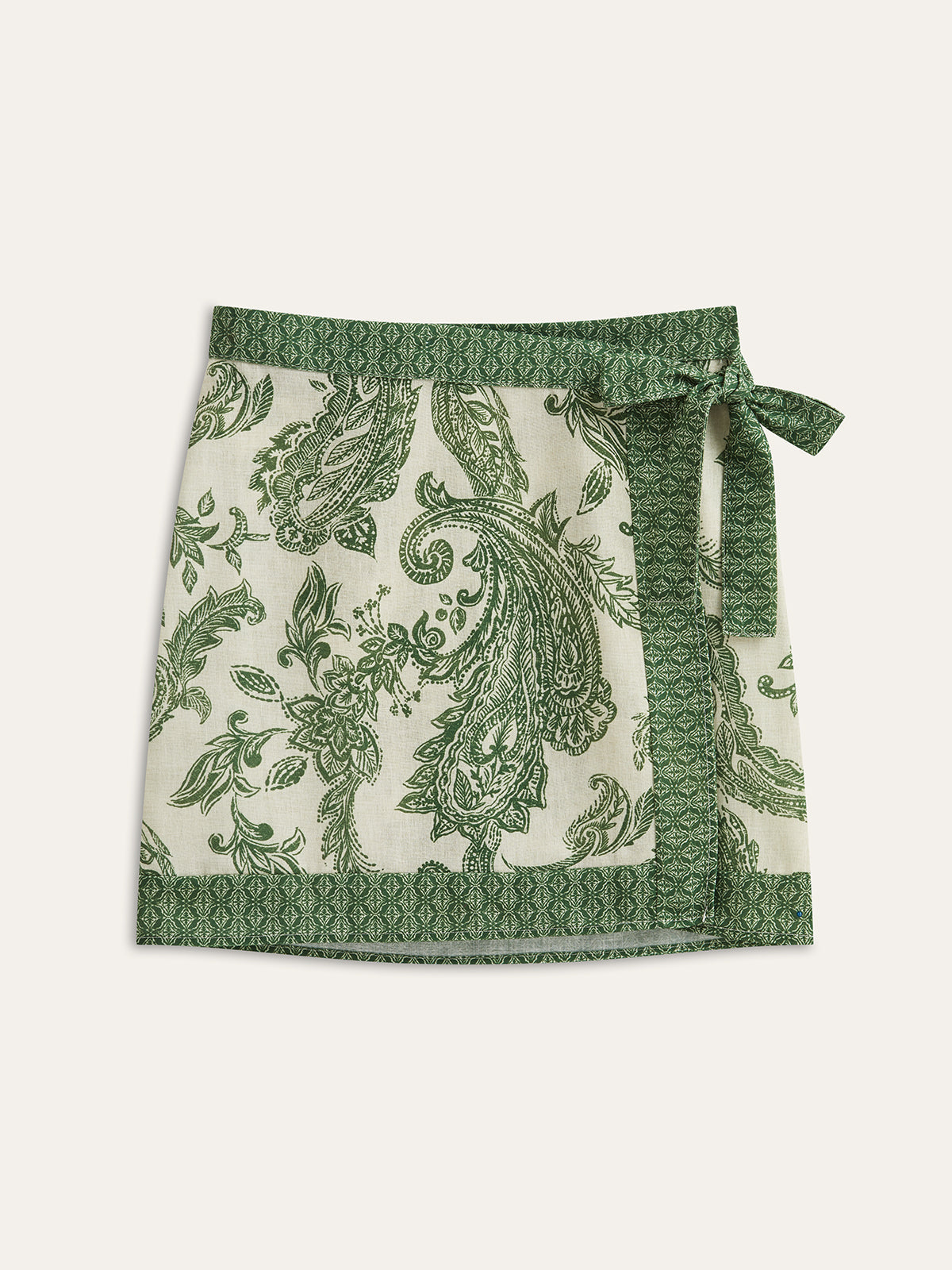 Jupe Portefeuille Femme Imprimé Paisley Tissu Tissé Décontractée