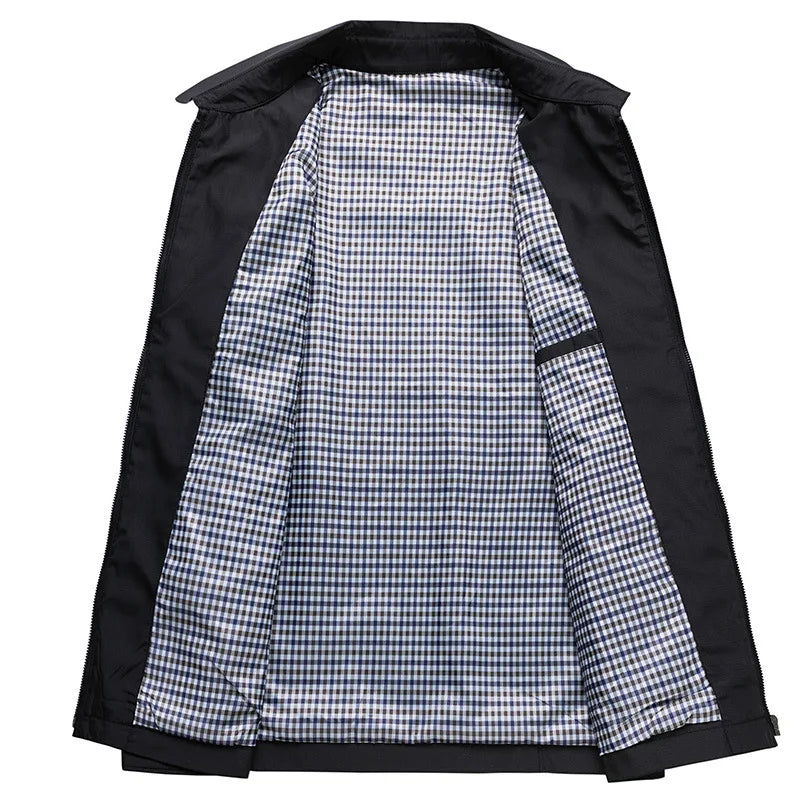 Chaqueta casual de verano con cremallera frontal minimalista para hombre