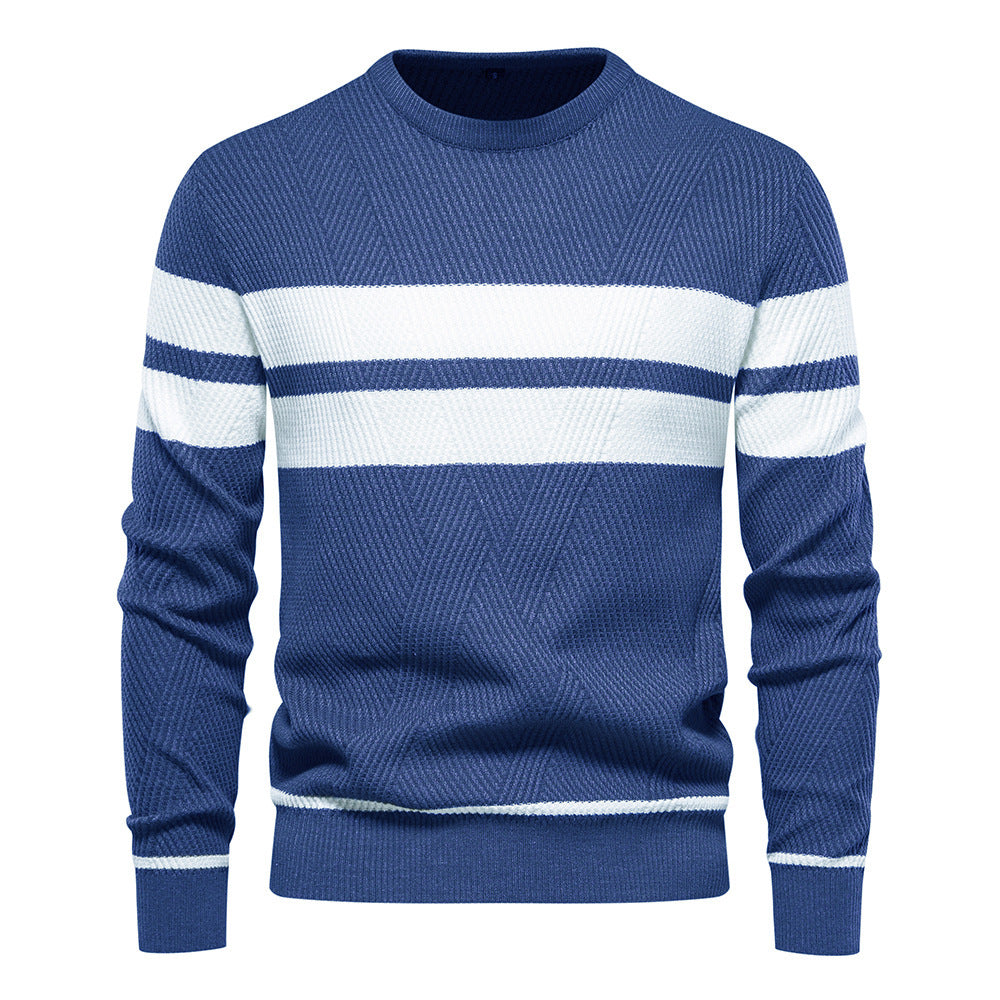 Camisola Casual às Riscas para Homem com Corte Regular