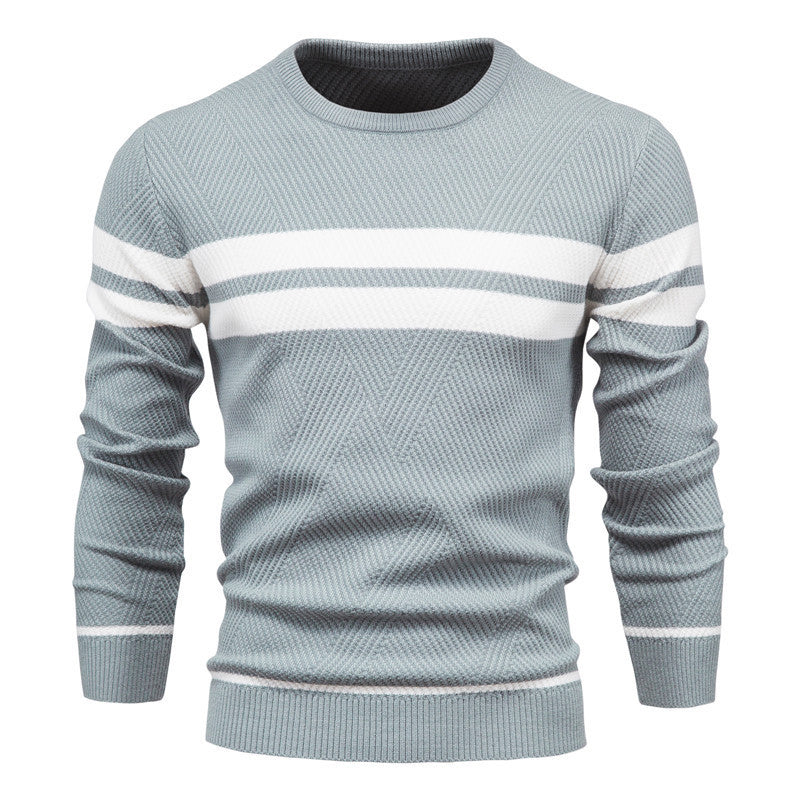 Camisola Casual às Riscas para Homem com Corte Regular