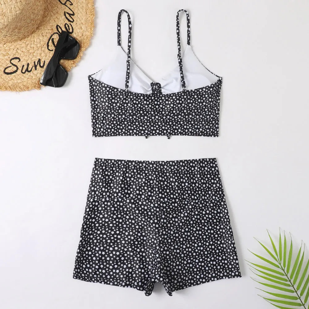 Conjunto de tankini para mujer a la moda con estampado y ajuste favorecedor
