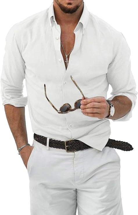 Herreskjorte lange ærmer casual formel