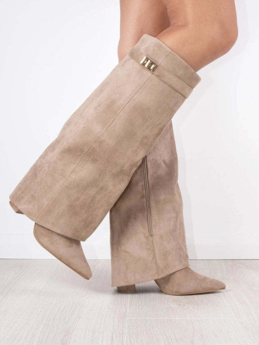 Over-the-Knee Boots For Women With Pointed Toe And Stretch Shaft