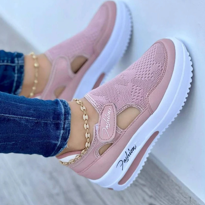 Dames Instap Sneakers Met Ademend Mesh En Dikke Zool