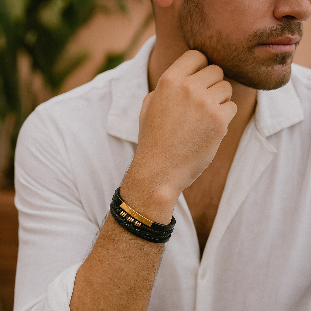 Men's Leather Bracelet For Casual And Formal Occasions
