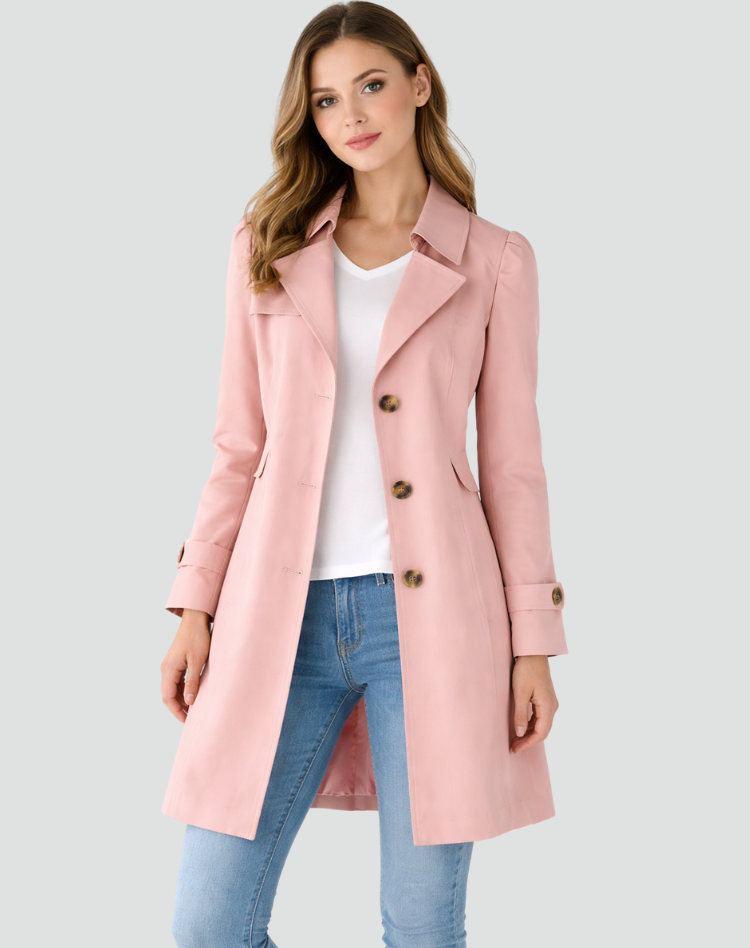 Renske trenchcoat slim fit roze