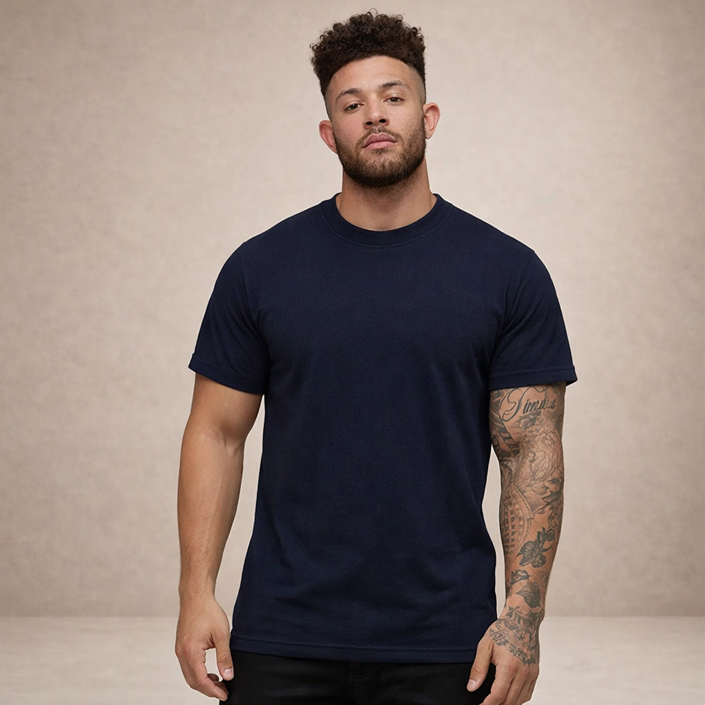 T-shirt homme coupe slim col rond manches courtes