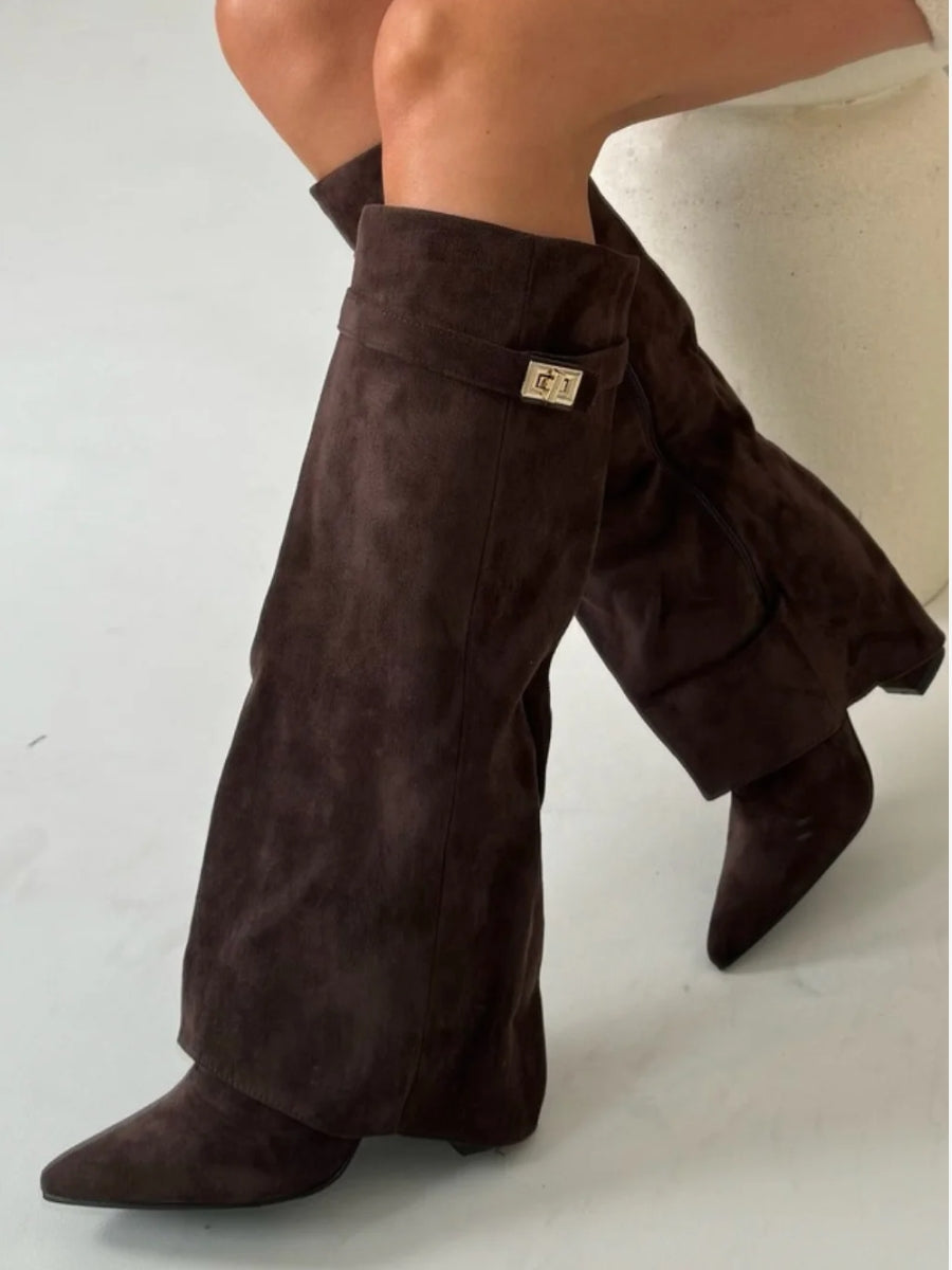 Over-the-Knee Boots For Women With Pointed Toe And Stretch Shaft