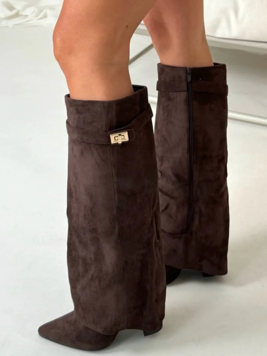 Over-the-Knee Boots For Women With Pointed Toe And Stretch Shaft