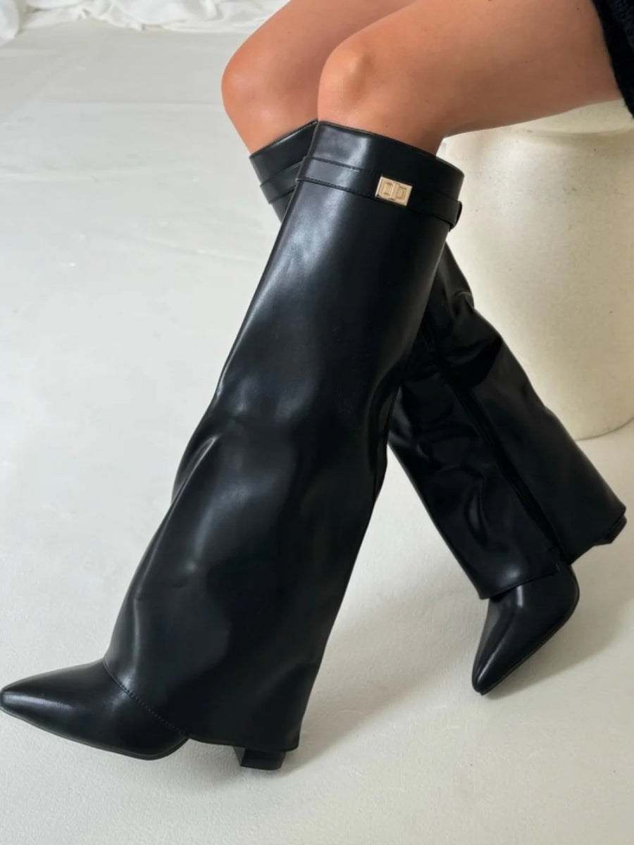 Over-the-Knee Boots For Women With Pointed Toe And Stretch Shaft
