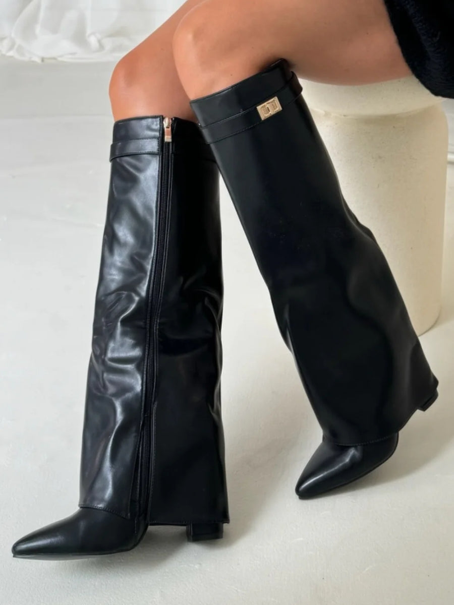 Over-the-Knee Boots For Women With Pointed Toe And Stretch Shaft