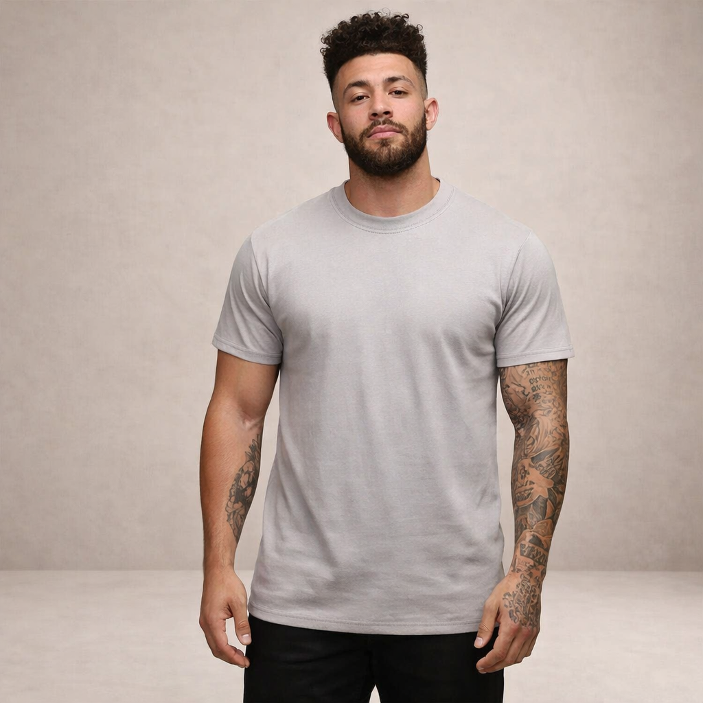 T-shirt homme coupe slim col rond manches courtes