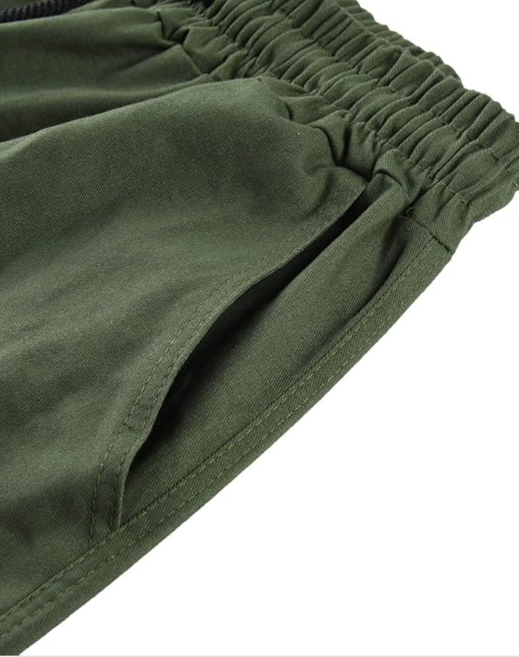 Men's Cargo Pants with Multiple Pockets and Adjustable Waist