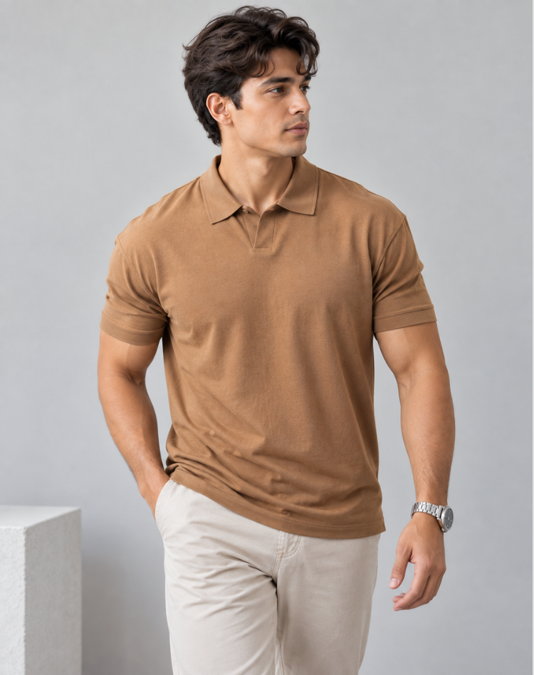 Polo shirt herre regular fit stretch afslappet