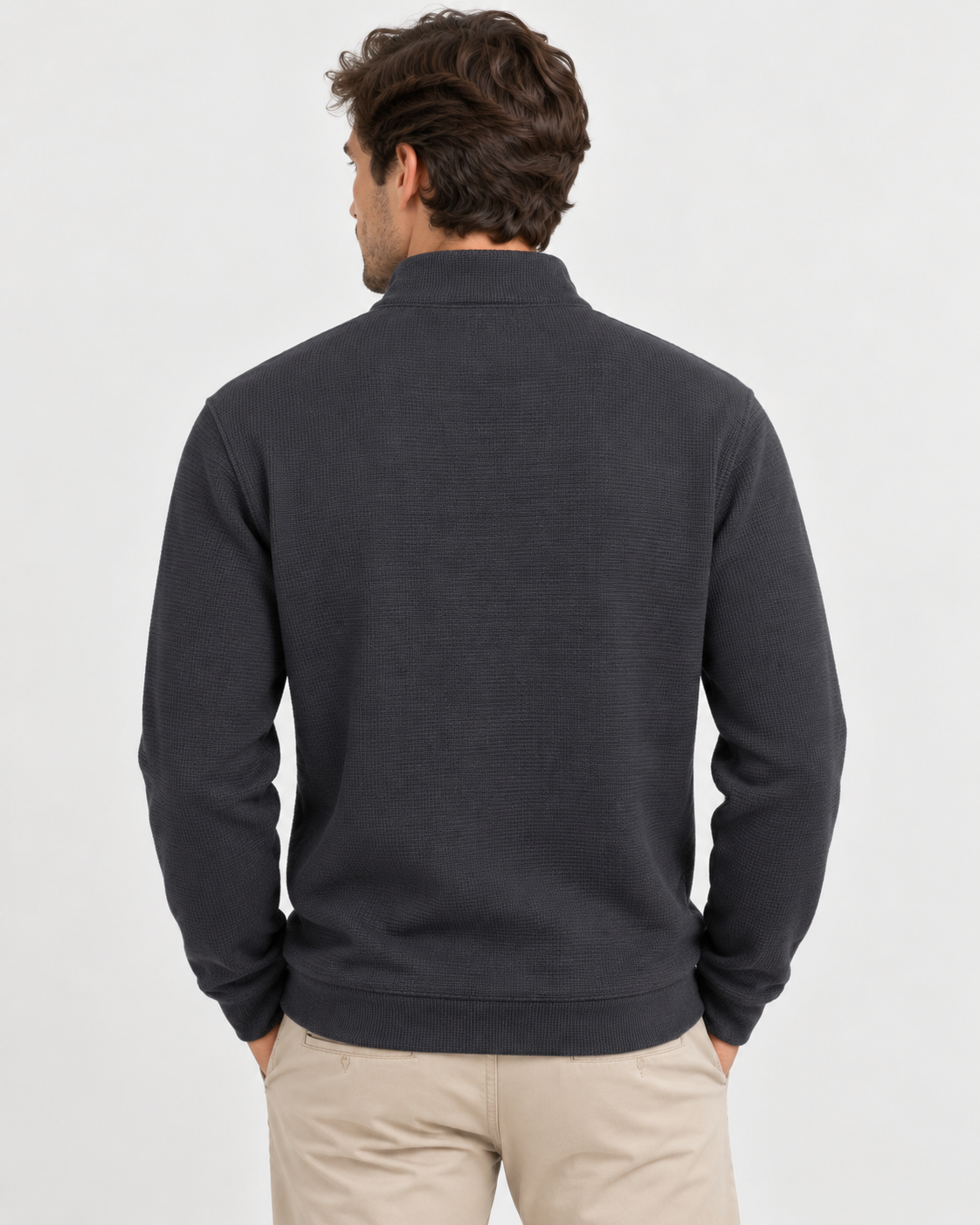 Half-Zip Sweater Men Round Neck Casual Layering