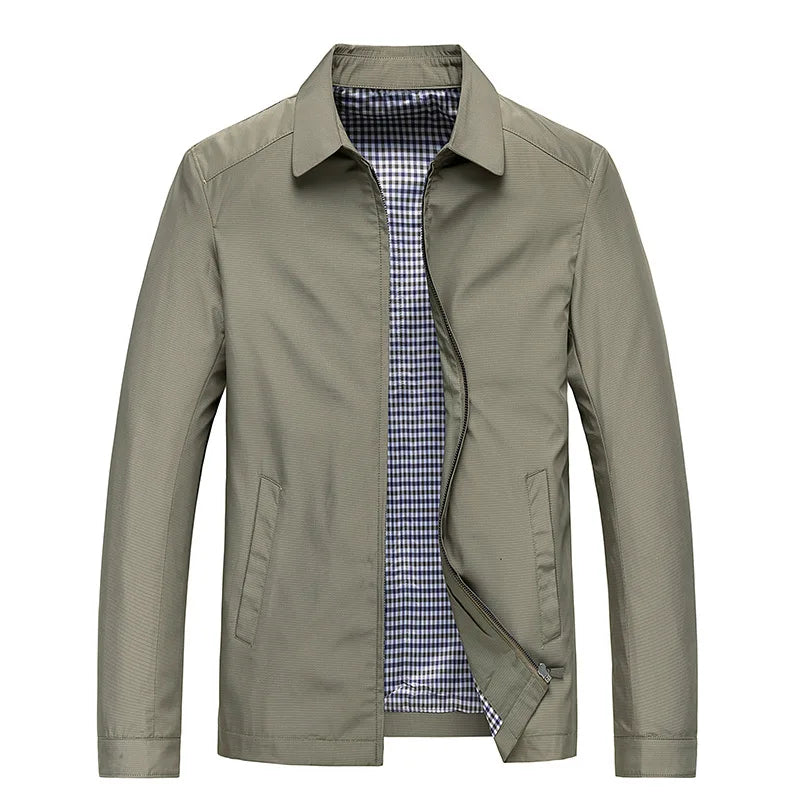 Chaqueta casual de verano con cremallera frontal minimalista para hombre